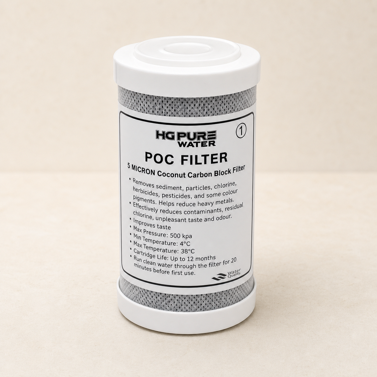 HGH-01 POC replacement cartridge showing its label and top opening